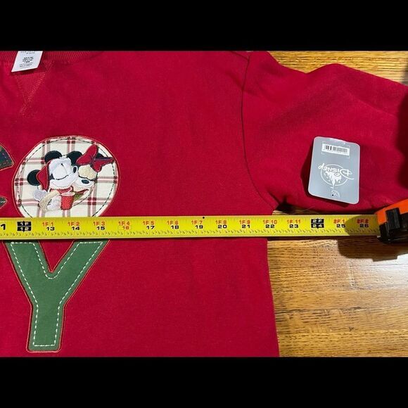 Disney Mickey and Minnie Mouse Holiday Pullover Sweatshirt- size M NWT - Picture 9 of 11